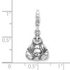 Sterling Silver 3-D Antiqued Buddha w/Lobster Clasp Charm