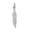 Sterling Silver Rhodium-plated Polished Feather Charm