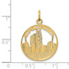 14k Yellow Gold Chicago Skyline Charm