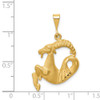 14k Yellow Gold Satin Diamond-cut Capricorn Zodiac Charm C473