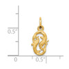 14k Yellow Gold Satin Diamond-cut Pisces Zodiac Charm C487