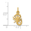 14k Yellow Gold Satin Diamond-cut Scorpio Zodiac Charm C483