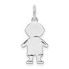 Sterling Silver Diamond-Cut Boy Polished Front/Satin Back Disc Charm