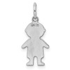 Sterling Silver Diamond-Cut Boy Polished Front/Satin Back Disc Charm