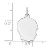 Sterling Silver Rhodium-plated Boy Polished Front/Satin Back Disc Charm QM352/18