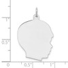 Sterling Silver Rhodium-plated Boy Polished Front/Satin Back Disc Charm QM364/18