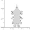 Sterling Silver Rhodium-plated Girl Polished Front/Satin Back Disc Charm QC39