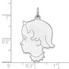 Sterling Silver Rhodium-Plate Girl Polished Front/Satin Back Disc Charm QM367/18