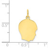 10k Gold Plain Medium .013 Gauge Facing Right Engravable Boy Head Charm 10108/13