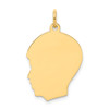 14k Yellow Gold Plain .011 Gauge Facing Left Engravable Boy Head Charm XM114/11