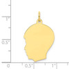 10k Gold Medium .018 Gauge Facing Left Engravable Boy Head Charm 10XM114/18