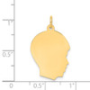 14k Yellow Gold Plain .011 Gauge Facing Right Engravable Boy Head Charm XM112/11