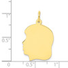 10k Gold Medium .018 Gauge Facing Left Engravable Girl Head Charm 10XM115/18