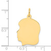 14k Yellow Gold Plain .018 Gauge Facing Left Engravable Girl Head Charm XM115/18
