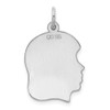 Sterling Silver Engravable Girl Disc Charm Polished On Front/Back QM361/27P