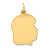 Gold-Plated Sterling Silver Engravable Girl Polished Disc Charm QM361G/27