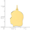 10k Yellow Gold Plain Large .018 Gauge Facing Left Engravable Girl Head Charm