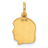 Gold-Plated Sterling Silver Engravable Girl Polished Disc Charm QM346G/35