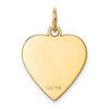 14k Yellow Gold Plain .009 Gauge Heart Engravable Disc Charm