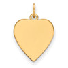 14k Yellow Gold Plain .018 Gauge Heart Engravable Disc Charm