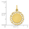 10k Yellow Gold Circle with Filigree Edges Charm