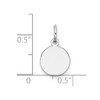 Sterling Silver Engravable Round Polished Front/Satin Back Disc Charm QM370/18