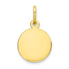 10k Yellow Gold Plain .013 Gauge Circular Engravable Disc Charm 10XM134/13