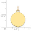 10k Yellow Gold Plain .013 Gauge Circular Engravable Disc Charm 10XM135/13