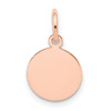 14k Rose Gold Plain .027 Gauge Circular Engravable Disc Charm XRM134/27