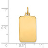 14k Yellow Gold Plain .013 Gauge Engravable Rectangular Disc Charm XM291/13