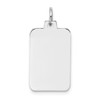 14k White Gold Plain .013 Gauge Rectangular Engravable Charm XWM96/13