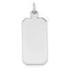 Sterling Silver Engravable Rectangle Satin Back Disc Charm QM450/27