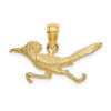 14k Yellow Gold 3-D Road Runner Pendant