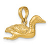 14k Yellow Gold Solid Polished 3-Dimensional Mallard Pendant C2553