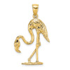 14k Yellow Gold 3-D Textured Flamingo Pendant K6582