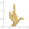 14k Yellow Gold 2-D Flying Mallard Duck Pendant