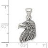 Sterling Silver Polished Textured Eagle Head Pendant