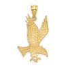 14k Yellow Gold Polished and Diamond-cut Eagle Pendant