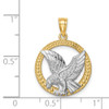14k Yellow Gold w/Rhodium Eagle Pendant