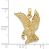 14k Yellow Gold 2-D Eagle Landing w/Wings Up Pendant