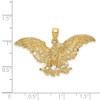 14k Yellow Gold 2-D Eagle w/Wings Spread Pendant K6524