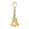 14k Gold 3-D Moveable Liberty Bell w/ Eagle Top Pendant