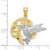 14k Yellow and White Gold Hummingbird Pendant