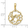 10k Yellow Gold Hummingbird w/Flower in Frame Pendant