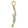 14k Yellow Gold And Rhodium 2-D Flying Pelican Pendant