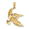 14k Yellow Gold 2-D Flying Pelican Pendant K8062