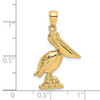 14k Yellow Gold 3-D Pelican Standing Pendant