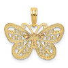 14k Yellow and Rose Gold with Rhodium Diamond-cut Butterfly Pendant K4832