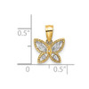 14k Yellow Gold and Rhodium-Plated Mini Diamond-cut Butterfly Pendant