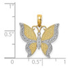 14k Yellow Gold & Rhodium Butterfly Pendant K4242